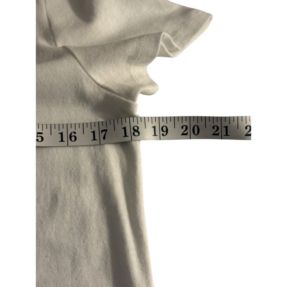 Madewell La La Lucille Graphic T-Shirt White Green Striped Ringer Neck Small NEW - Picture 8 of 8